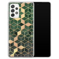 Leuke Telefoonhoesjes Samsung Galaxy A52 siliconen hoesje - Green cubes