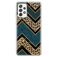 Leuke Telefoonhoesjes Samsung Galaxy A52 siliconen hoesje - Luipaard zigzag