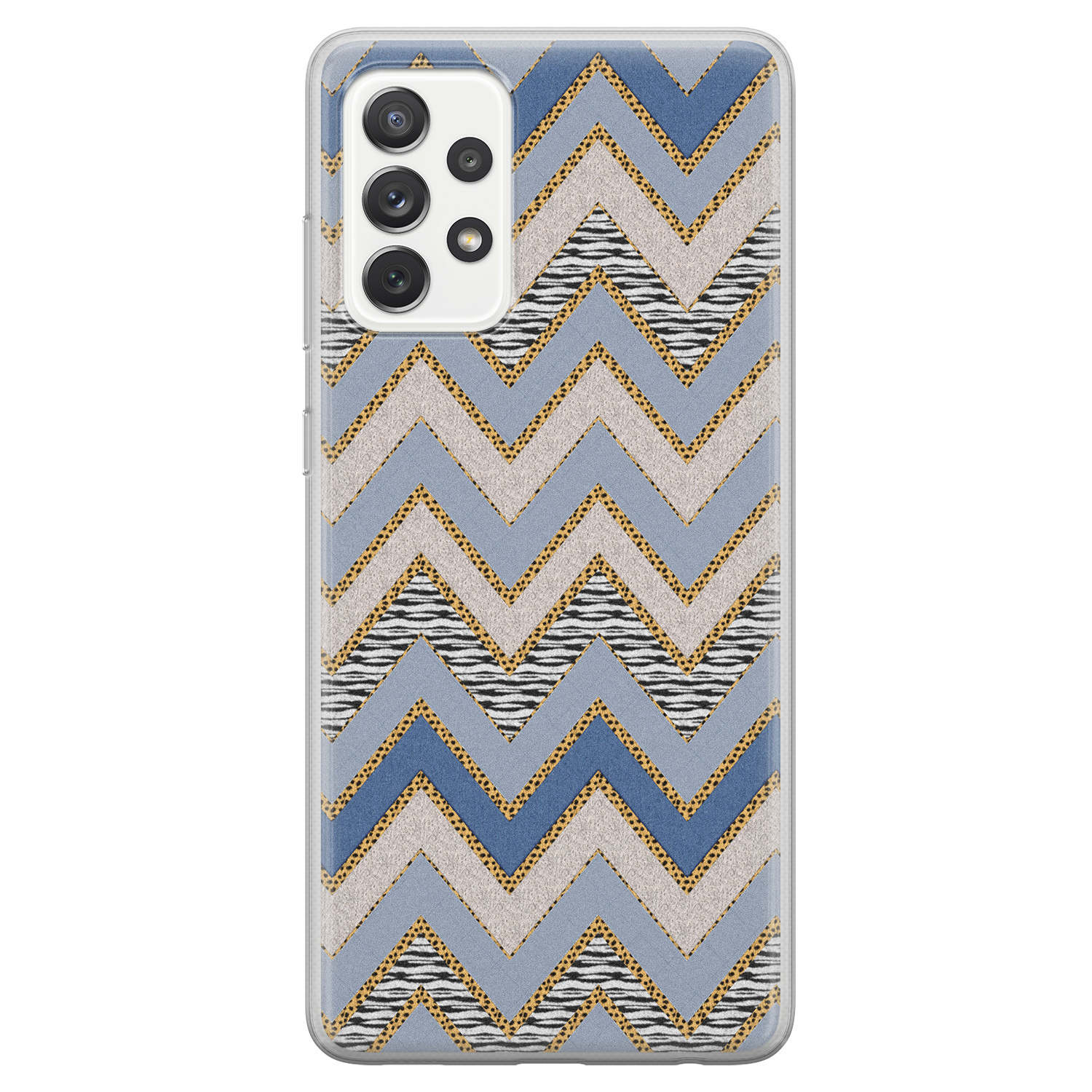 Leuke Telefoonhoesjes Samsung Galaxy A52 siliconen hoesje - Retro zigzag