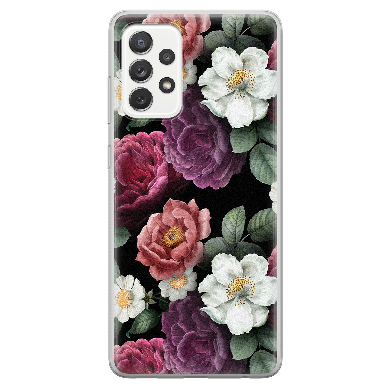 Leuke Telefoonhoesjes Samsung Galaxy A52 siliconen hoesje - Bloemenliefde