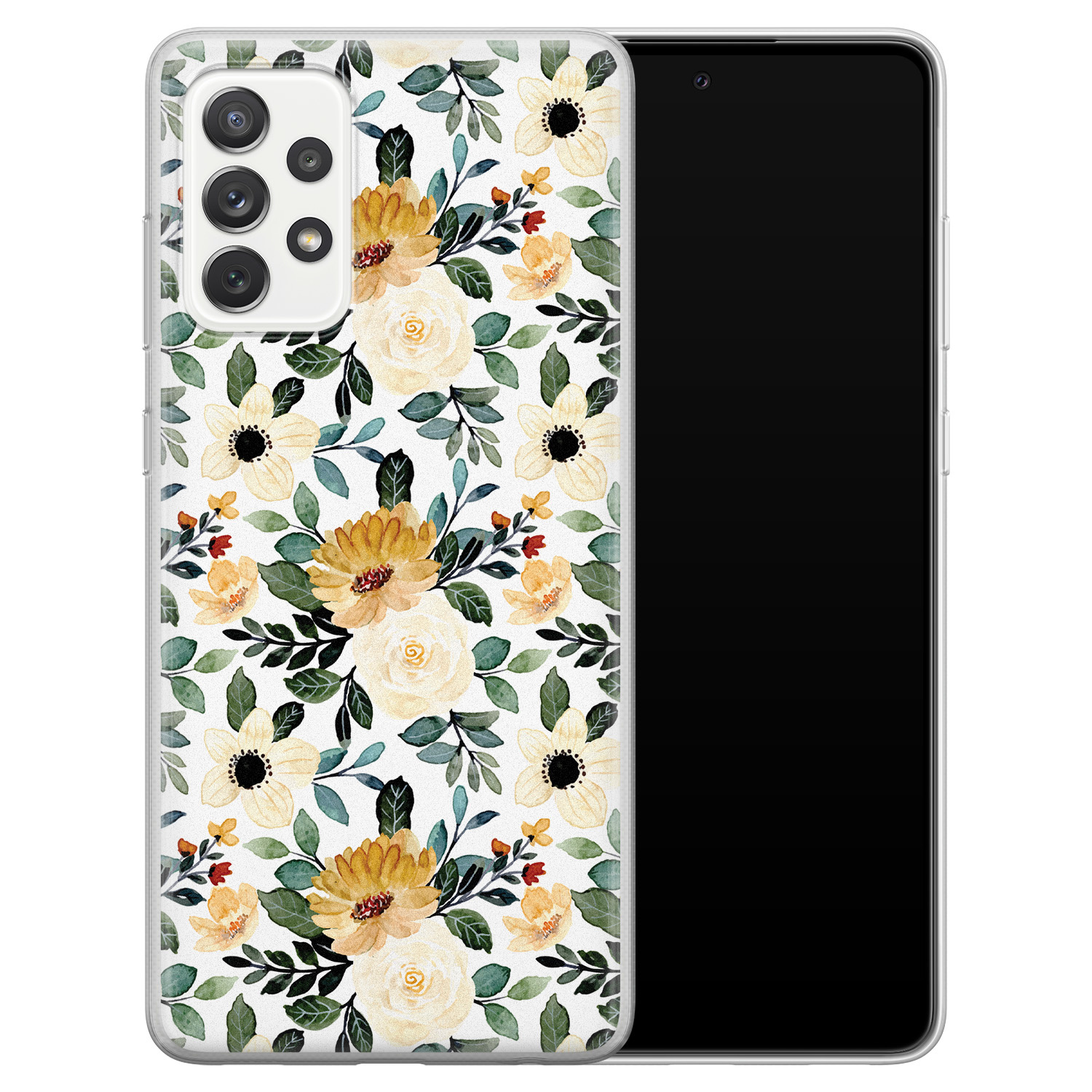 Leuke Telefoonhoesjes Samsung Galaxy A52 siliconen hoesje - Lovely flower