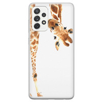 Leuke Telefoonhoesjes Samsung Galaxy A52 siliconen hoesje - Giraffe peekaboo