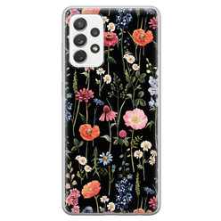 Leuke Telefoonhoesjes Samsung Galaxy A52 siliconen hoesje - Dark flowers