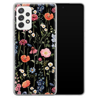 Leuke Telefoonhoesjes Samsung Galaxy A52 siliconen hoesje - Dark flowers