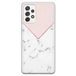 Leuke Telefoonhoesjes Samsung Galaxy A52 siliconen hoesje - Marmer roze grijs