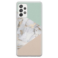 Leuke Telefoonhoesjes Samsung Galaxy A52 siliconen hoesje - Marmer pastel mix