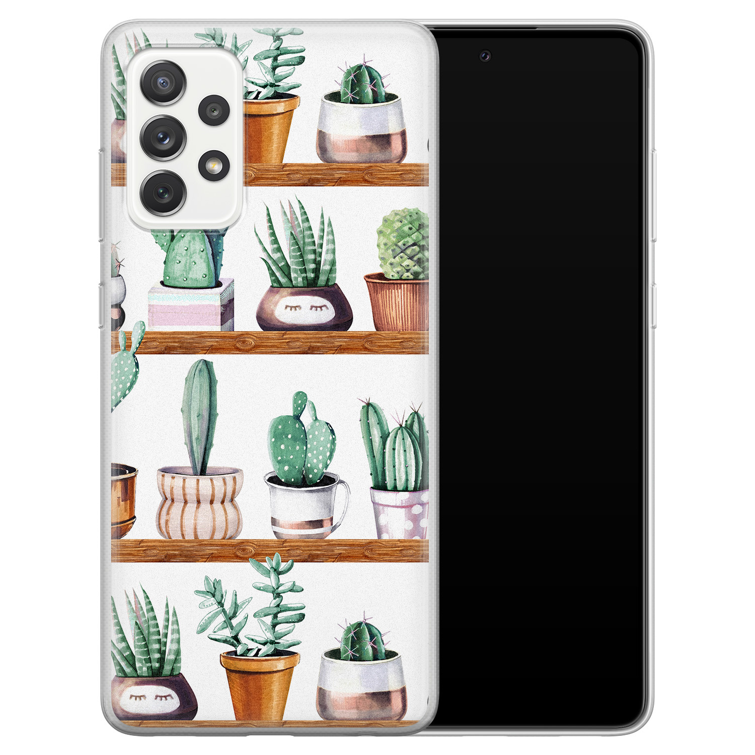 Leuke Telefoonhoesjes Samsung Galaxy A52 siliconen hoesje - Cactus