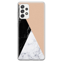 Leuke Telefoonhoesjes Samsung Galaxy A52 siliconen hoesje - Marmer zwart bruin