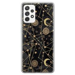 Leuke Telefoonhoesjes Samsung Galaxy A52 siliconen hoesje - Sun, moon, stars