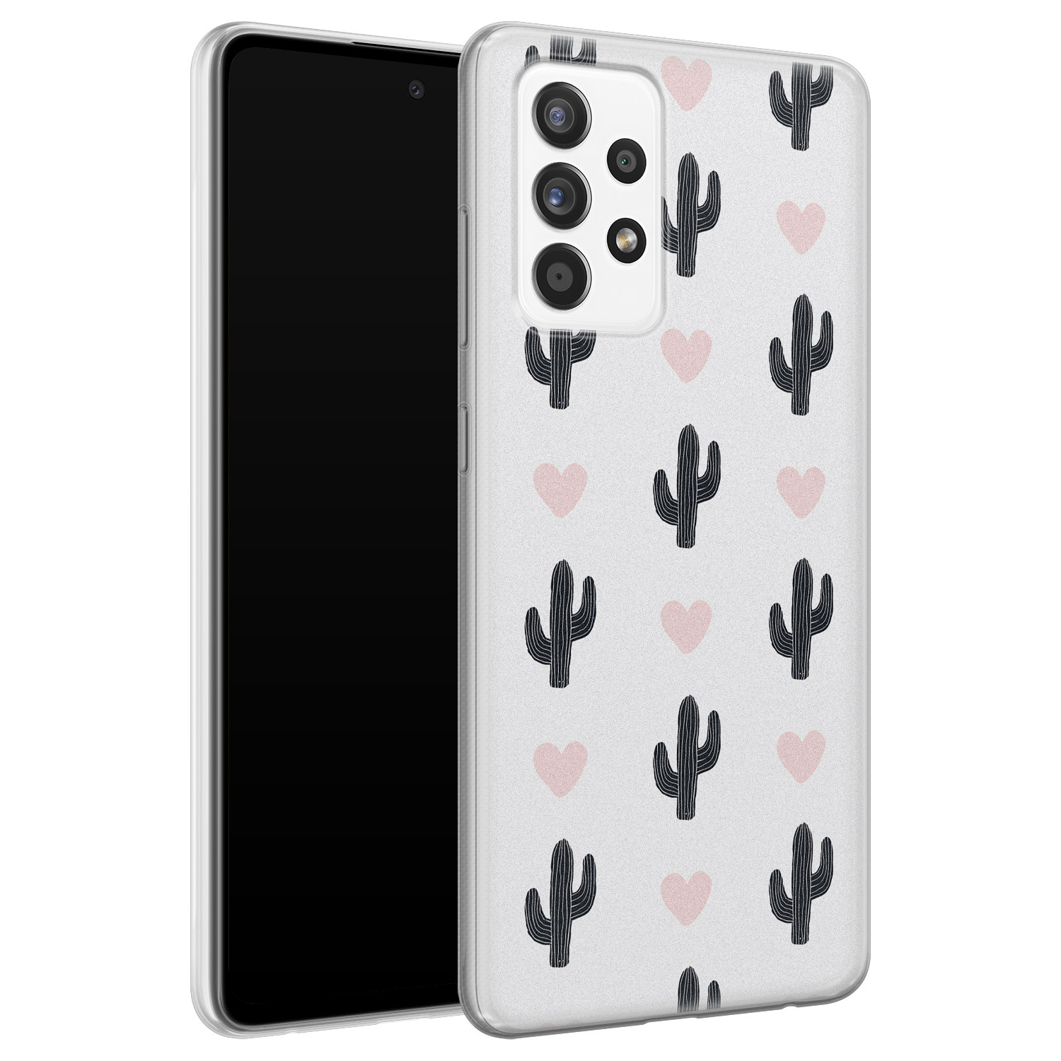 Leuke Telefoonhoesjes Samsung Galaxy A52 siliconen hoesje - Cactus love