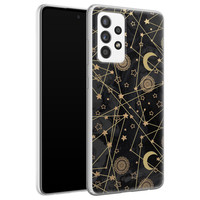 Leuke Telefoonhoesjes Samsung Galaxy A52 siliconen hoesje - Sun, moon, stars