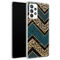 Leuke Telefoonhoesjes Samsung Galaxy A52 siliconen hoesje - Luipaard zigzag