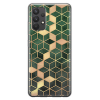 Leuke Telefoonhoesjes Samsung Galaxy A32 4G siliconen hoesje - Green cubes