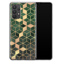 Leuke Telefoonhoesjes Samsung Galaxy A32 4G siliconen hoesje - Green cubes