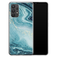 Leuke Telefoonhoesjes Samsung Galaxy A32 4G siliconen hoesje - Marmer blauw