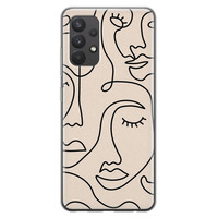 Leuke Telefoonhoesjes Samsung Galaxy A32 4G siliconen hoesje - Abstract gezicht lijnen