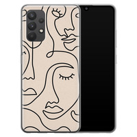 Leuke Telefoonhoesjes Samsung Galaxy A32 4G siliconen hoesje - Abstract gezicht lijnen