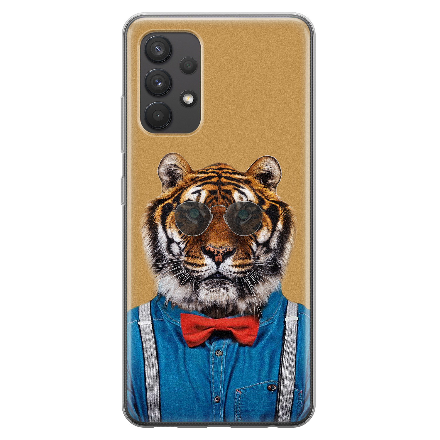 Leuke Telefoonhoesjes Samsung Galaxy A32 4G siliconen hoesje - Tijger hipster