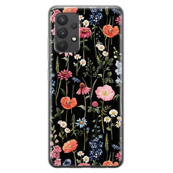 Leuke Telefoonhoesjes Samsung Galaxy A32 4G siliconen hoesje - Dark flowers