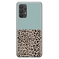 Leuke Telefoonhoesjes Samsung Galaxy A32 4G siliconen hoesje - Luipaard mint