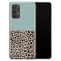 Leuke Telefoonhoesjes Samsung Galaxy A32 4G siliconen hoesje - Luipaard mint