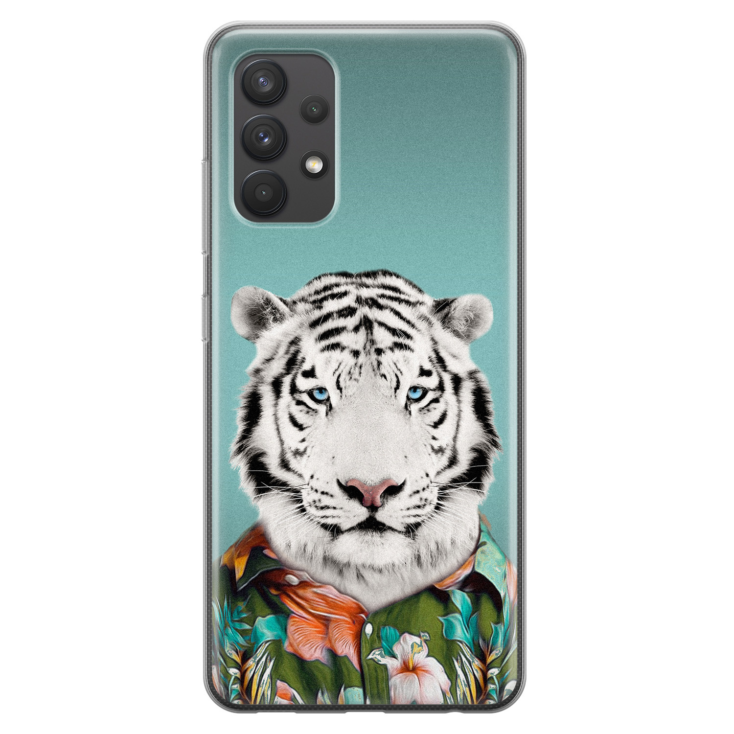 Leuke Telefoonhoesjes Samsung Galaxy A32 4G siliconen hoesje - Witte tijger