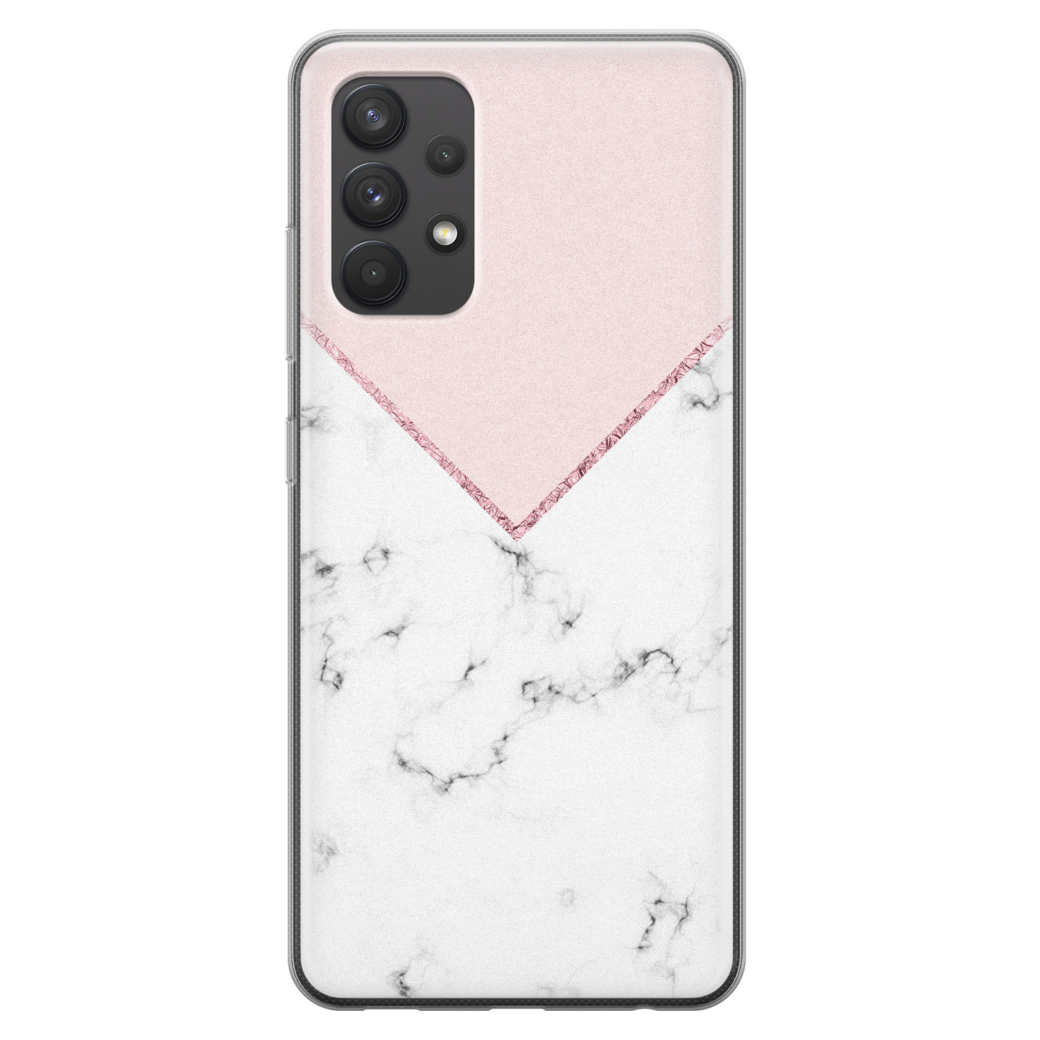 Leuke Telefoonhoesjes Samsung Galaxy A32 4G siliconen hoesje - Marmer roze grijs