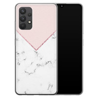 Leuke Telefoonhoesjes Samsung Galaxy A32 4G siliconen hoesje - Marmer roze grijs