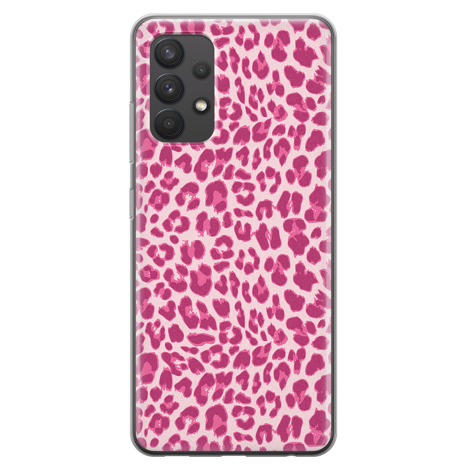 Leuke Telefoonhoesjes Samsung Galaxy A32 4G siliconen hoesje - Luipaard roze