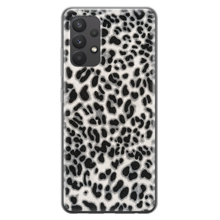 Leuke Telefoonhoesjes Samsung Galaxy A32 4G siliconen hoesje - Luipaard grijs