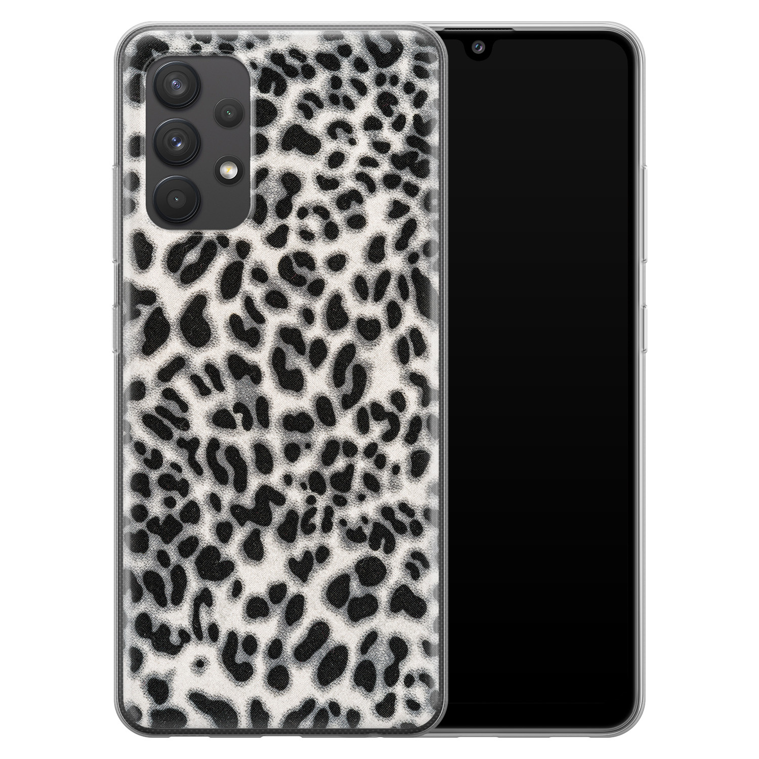 Leuke Telefoonhoesjes Samsung Galaxy A32 4G siliconen hoesje - Luipaard grijs