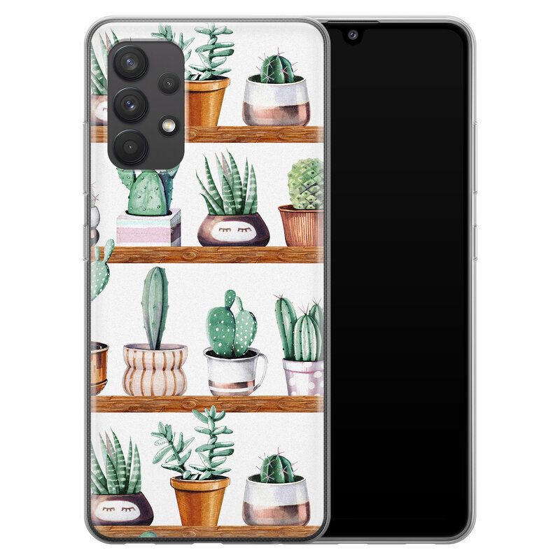 Leuke Telefoonhoesjes Samsung Galaxy A32 4G siliconen hoesje - Cactus