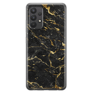 Leuke Telefoonhoesjes Samsung Galaxy A32 4G siliconen hoesje - Marmer zwart goud