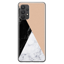 Leuke Telefoonhoesjes Samsung Galaxy A32 4G siliconen hoesje - Marmer zwart bruin