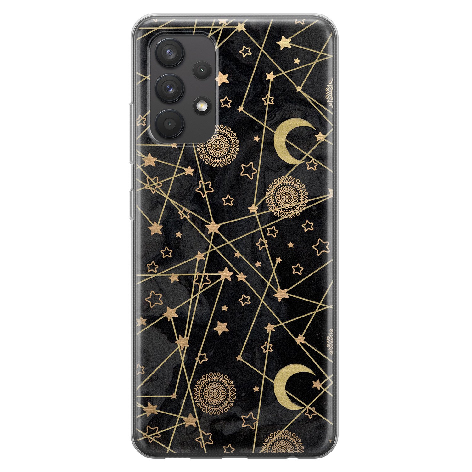 Leuke Telefoonhoesjes Samsung Galaxy A32 4G siliconen hoesje - Sun, moon, stars