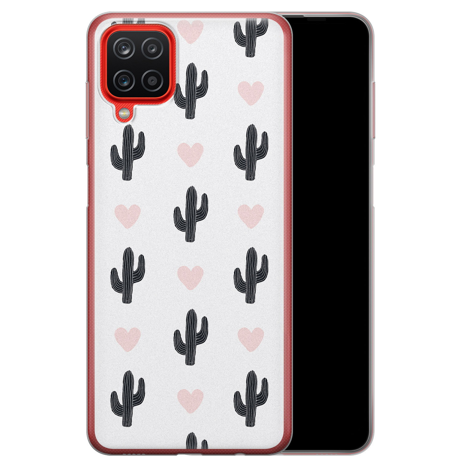 Leuke Telefoonhoesjes Samsung Galaxy A12 siliconen hoesje - Cactus love