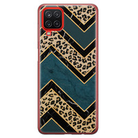 Leuke Telefoonhoesjes Samsung Galaxy A12 siliconen hoesje - Luipaard zigzag