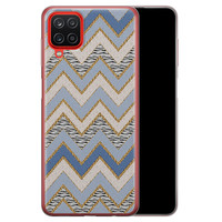 Leuke Telefoonhoesjes Samsung Galaxy A12 siliconen hoesje - Retro zigzag