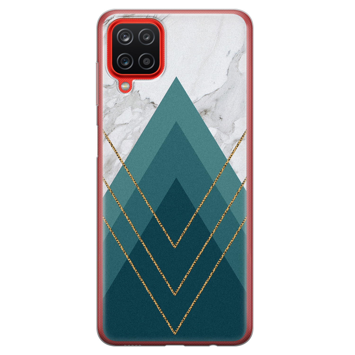 Leuke Telefoonhoesjes Samsung Galaxy A12 siliconen hoesje - Geometrisch blauw