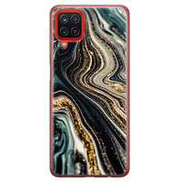 Leuke Telefoonhoesjes Samsung Galaxy A12 siliconen hoesje - Marmer swirl