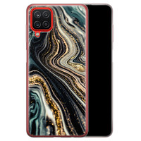 Leuke Telefoonhoesjes Samsung Galaxy A12 siliconen hoesje - Marmer swirl