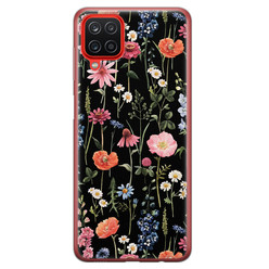 Leuke Telefoonhoesjes Samsung Galaxy A12 siliconen hoesje - Dark flowers