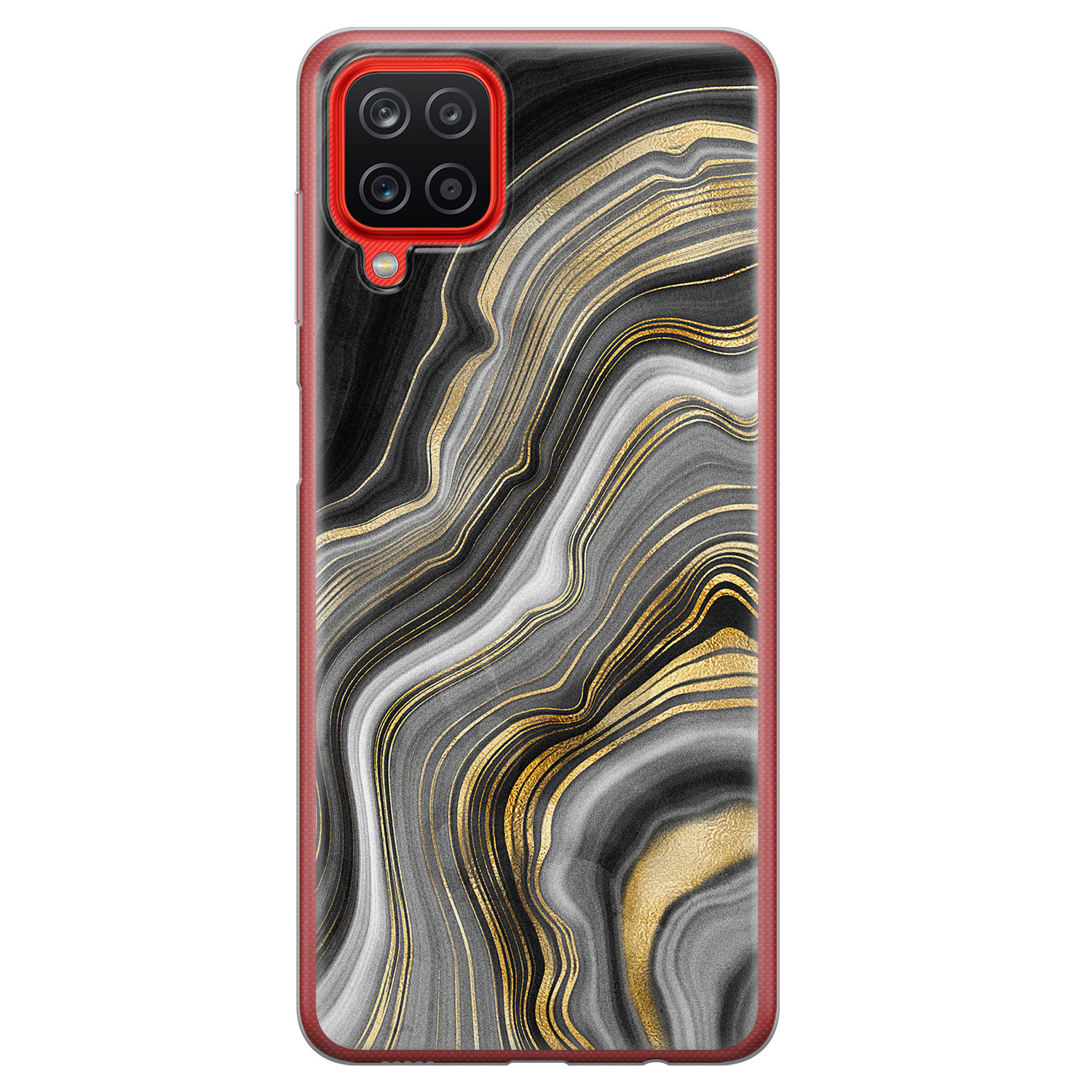 Leuke Telefoonhoesjes Samsung Galaxy A12 siliconen hoesje - Golden agate