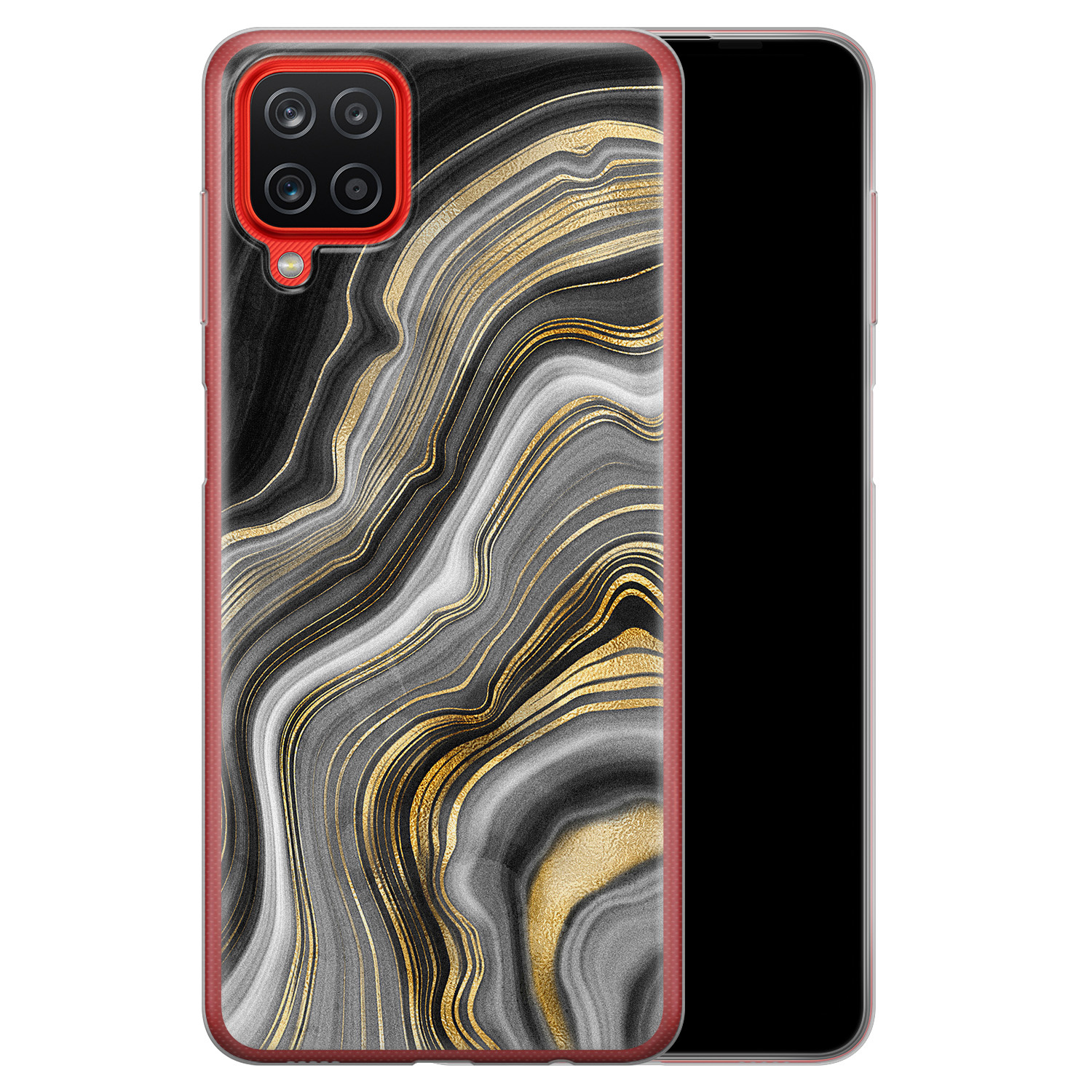 Leuke Telefoonhoesjes Samsung Galaxy A12 siliconen hoesje - Golden agate