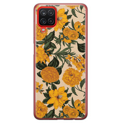 Leuke Telefoonhoesjes Samsung Galaxy A12 siliconen hoesje - Retro flowers