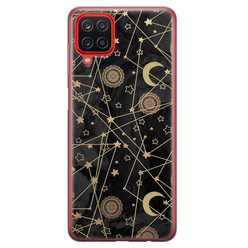 Leuke Telefoonhoesjes Samsung Galaxy A12 siliconen hoesje - Sun, moon, stars