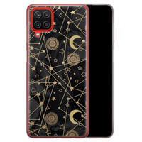 Leuke Telefoonhoesjes Samsung Galaxy A12 siliconen hoesje - Sun, moon, stars