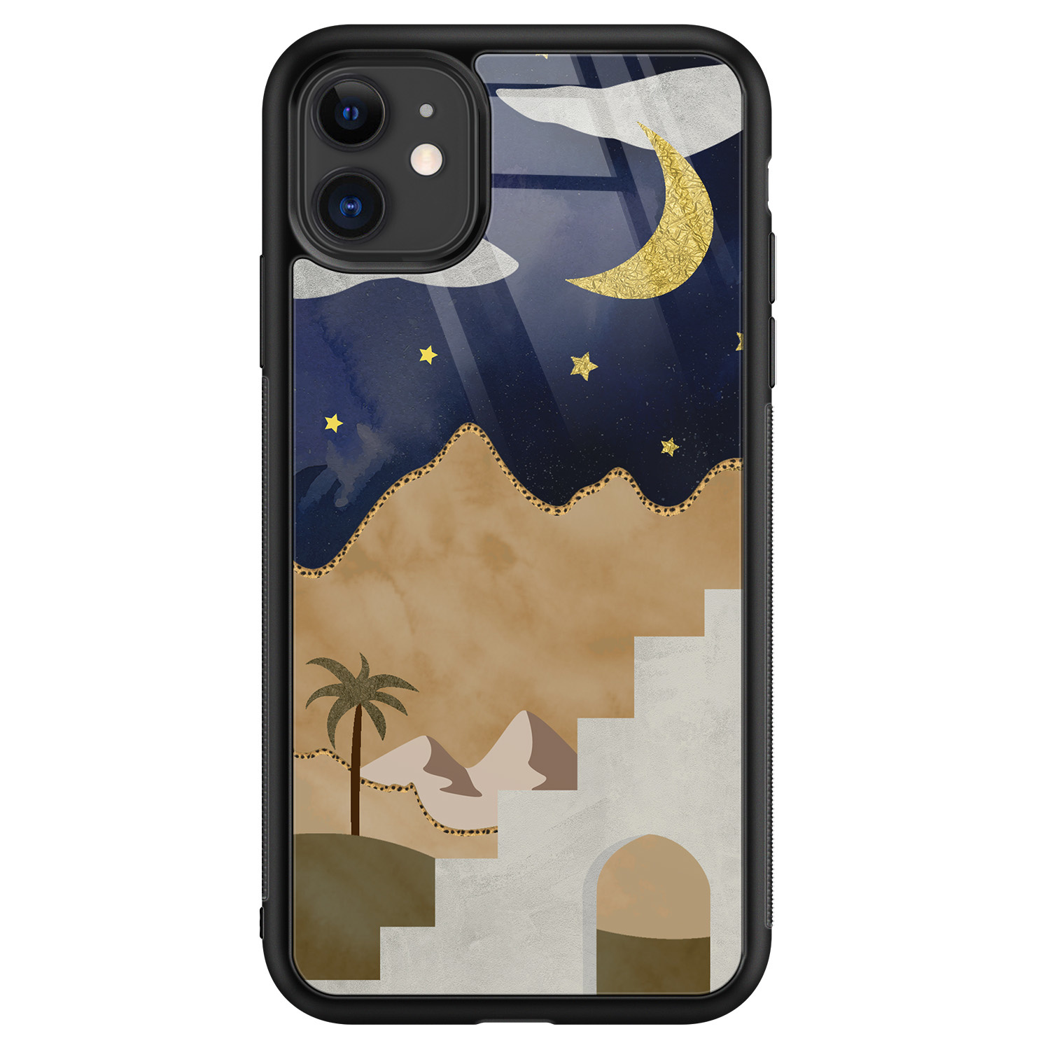 Leuke Telefoonhoesjes iPhone 11 glazen hardcase - Desert night