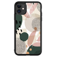 Leuke Telefoonhoesjes iPhone 11 glazen hardcase - Abstract print