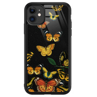 Leuke Telefoonhoesjes iPhone 11 glazen hardcase - Vlinders
